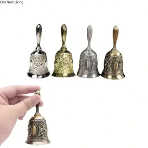 Elegant Polished Brass Hand Bell, Traditional Classic Design Decorative Bell, Perfect for Weddings, Parties, Festivals & Special Ceremonies, Premium Durable Metal Hand Bell, Ideal Gift for Home Decor & Celebration Events