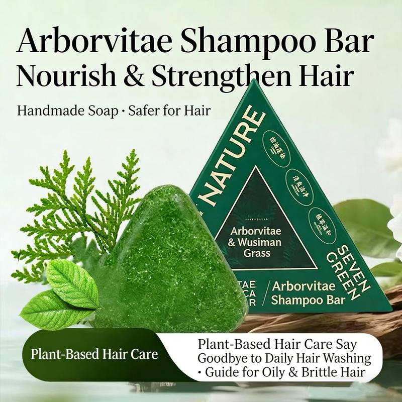 Nature Triangle Shampoo Bar Calming & Strengthening Hair for Women & Men Eco-Friendly Soap with Usman Grass Formula Herbal Extracts Nourishing Cleansing Conditioner Haircare Cleanser