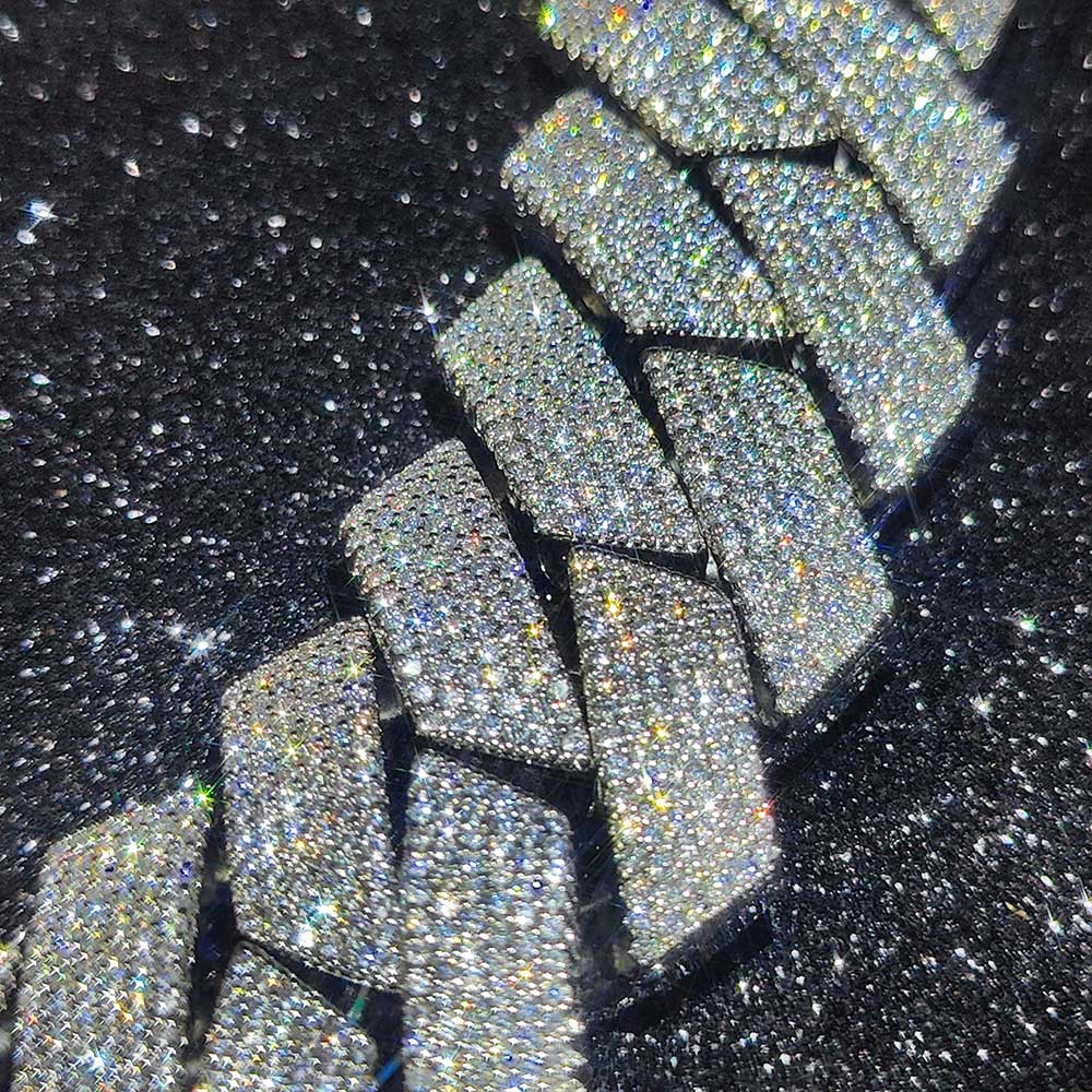 Hip Hop Jewelry 25mm 6 Rows Cuban Chain Necklace Gold Plated Iced Out Cz Prong Necklace Thick Cuban Link Chain For Men Gift