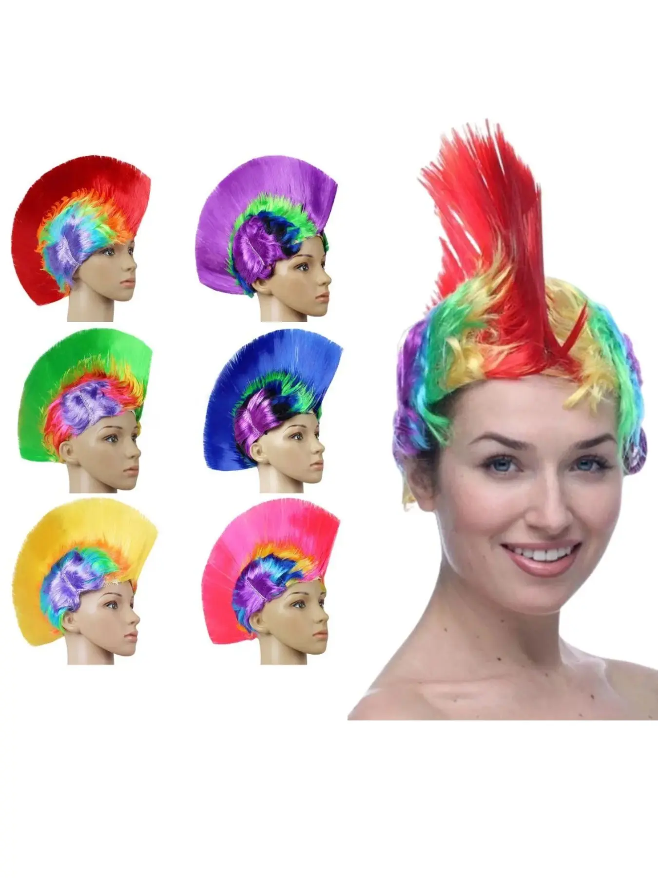 Colorful Wigs Explosion Chicken Crown Headgear, Funny Performance Hat, Party Props, Party Event Props, Party Supplies, Comedy Accessories, Unique Costume Item