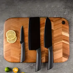 3 Piece Kitchen Knife Sets, Stainless Steel Kitchen Knives With Ultra Sharp Blade And Ergonomic Handle, Includes Chef Knife, Santoku Knife And Paring Knife, Perfect For Professional And Home Cooking - Easy To Clean And Store