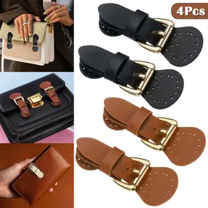 4Pcs PU Leather Snap Buckles Snap Button Closure, Magnetic Snaps for Purses and Totes, Sew on Leather Closure Fasteners for Wallet Bags Making Supplies DIY Craft