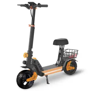 Peak 1200W Motor Electric Scooter Off Road with seat for Adult, 48V 13AH Folding Scooters Up to 40km/h & 30-35Miles Range,10" Tire E-Scooter with Dual Suspension &Turn Signals for Commuter Outdoor