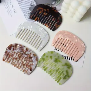 [1pc Mini Marble Hair Comb] 1pc Minimalist Marble Texture Hair Comb Portable Acetic Acid Hairdressing Comb Mini Hair Styling Comb For Daily Travel Outgoing Use