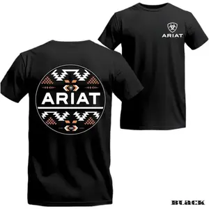 Ariat T-shirt - Unique Tribal Design Highlighting Western Style And Adventure, Perfect For Casual Wear, Suitable For Men And Women, Perfect Gift