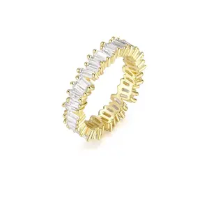 Gold Baguette Diamond Ring - Elegant Design with Gold Finish and Diamond Accents