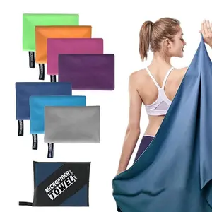 2 Pack Ultra Soft Microfiber Sports, Quick Dry High Absorbency, Lightweight, Absorbent Breathable Towel, Ideal for Camping Hiking Swimming Beach Tennis Basketball