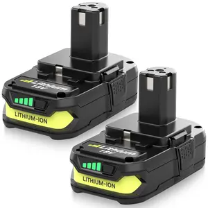 2 Packs 3600mAh Replacement for Ryobi 18V Battery Compatible with Ryobi 18 Volt Battery Lithium ion P103 P104 P105 P107 P108 P109 P122