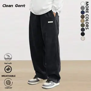 Men's letter patchwork drawstring waist pants, casual and comfortable straight-leg trousers, suitable for everyday wear and all-season men's bottoms.