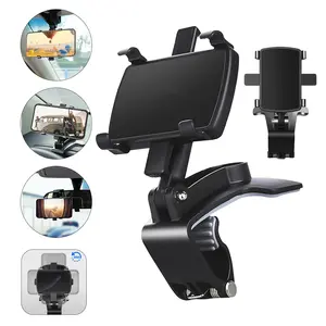360 Degrees Rotation Dashboard Car Phone Holder, Multifuctional One Hand Operation Clip Design Phone Mount, Universal Car Accessories for 4 - 7 inch Smartphones