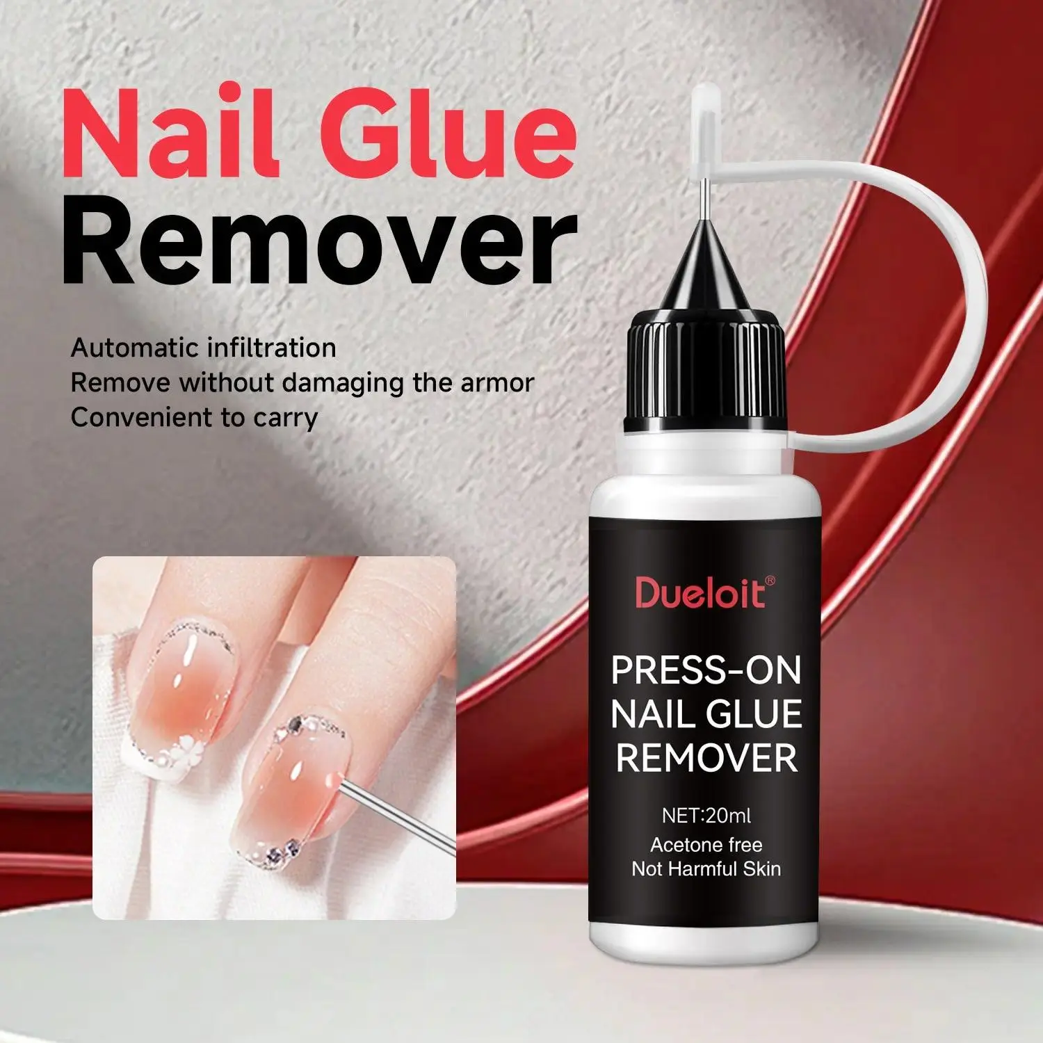 20ml Nail Glue Remover – Gentle Non-Acetone Formula for Press-On Nails, Soft Gel, Nail Tips | Precise Pinpoint Dropper | Quick Dissolve, No Damage, Easy Removal at Home or Salon Healthy Marker Pen Stains Efficient Polish Manicure