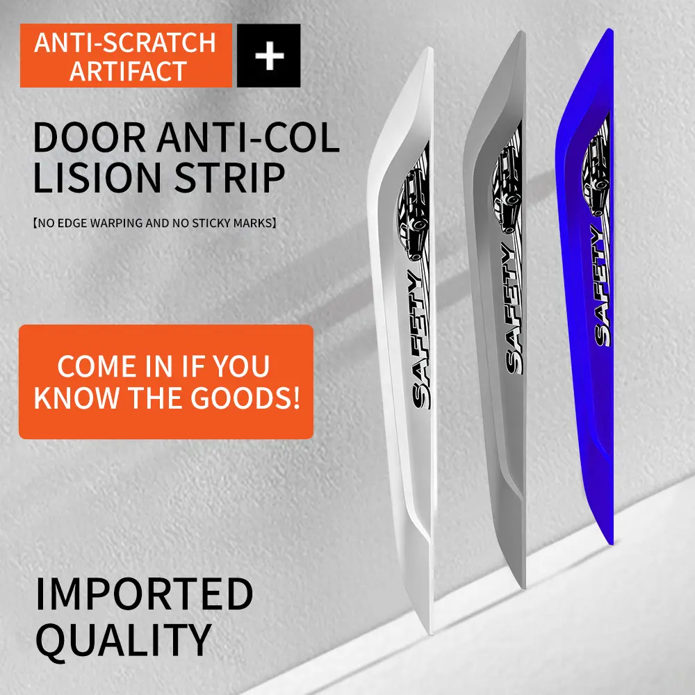 Anti-Scratch Artifact 4-Piece Car Door Anti-Collision Strips Silicone Shock-Absorbing Cushions for Door Edges Side Mirrors and Bumpers Protective Decals Imported Quality