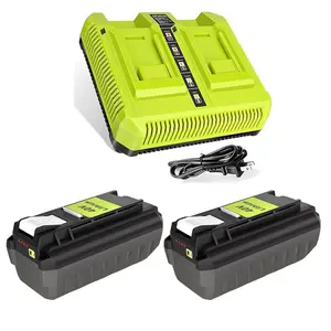 Upgraded 2 Packs 40V 6.0Ah Battery Replacement for Ryobi 40v Battery, 6000mAh High Capacity Compatible with Ryobi 40v Tools and Charger