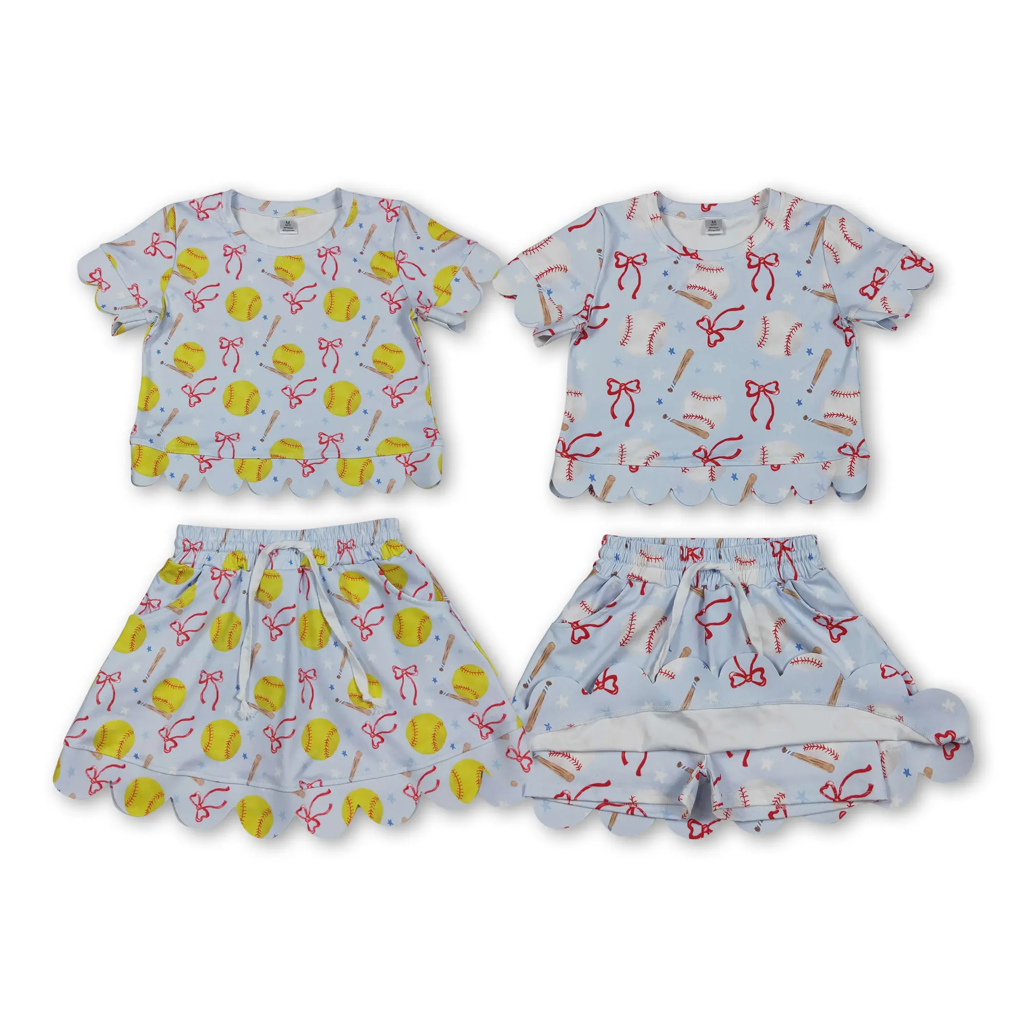 Kids Girl Summer Sports Outfit – Skirt Set with Quick Dry Fabric | Cute Athletic 2-Piece for Softball Baseball Sports, Play & Warm Weather