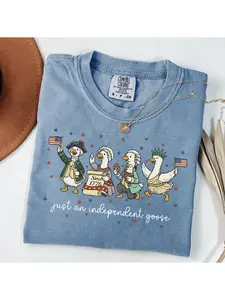Just an Independent Goose Comfort Colors Shirt | Funny Patriotic Goose Tee | 4th of July USA Graphic Shirt | Vintage America Shirt