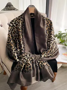 Leopard Print Scarf, Fashionable Soft Scarf for Women, Casual Versatile Scarf for Daily Wear, Fashion Accessories for Party, Daily Clothing Decor