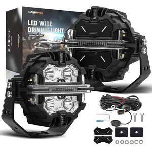 LED Light Pods 5 inch White Amber DRL Spot Beam 270° Coverage Off Road Driving Light