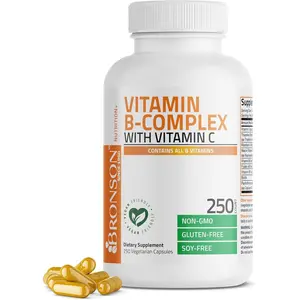 Bronson Vitamin B Complex with C 250 Ct Capsules Wellness