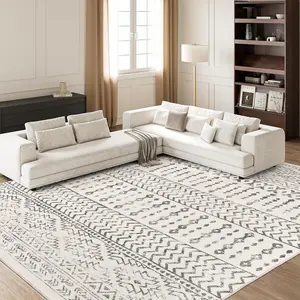 Geometric Pattern Boho Area Rug, Non-slip Soft Washable Floor Mat, Decorative Carpet for Home Living Room Bedroom, Home Decor