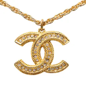 Pre-owned CHANEL Brass Small Leather Goods Coco Mark Pendant Necklace