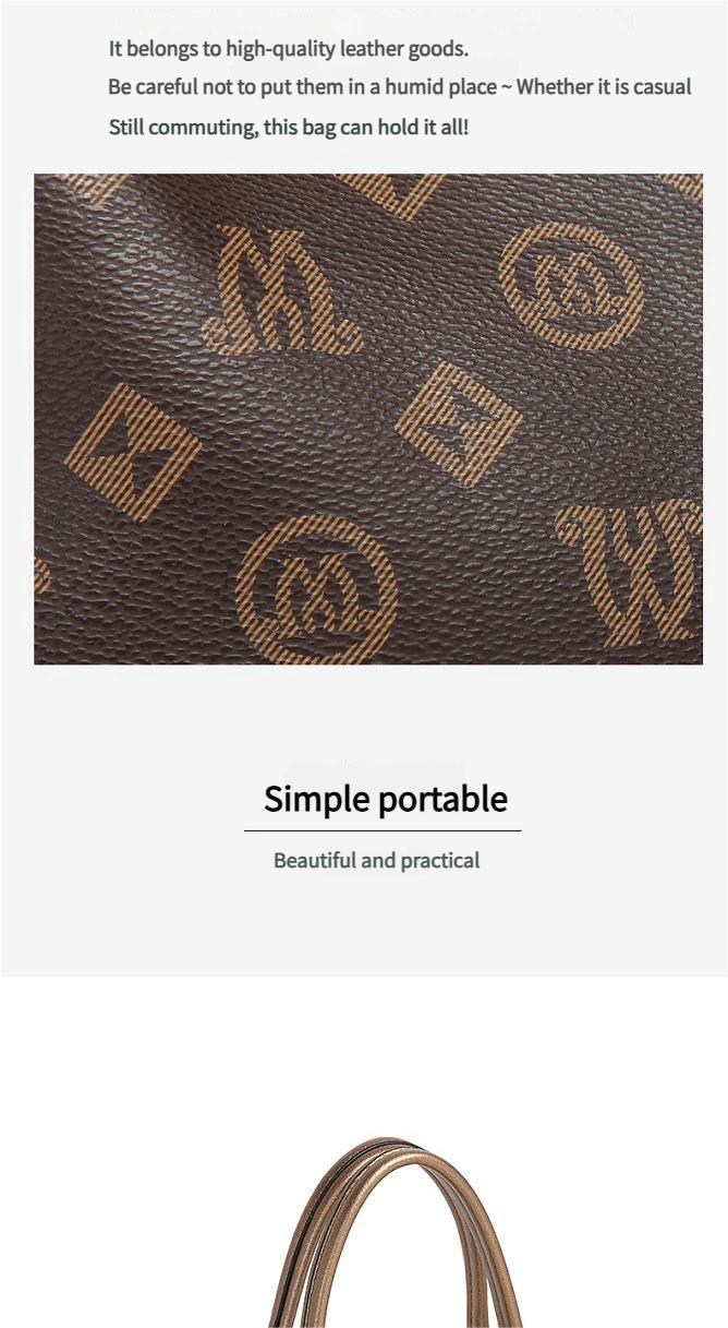 Women's Large Capacity Tote Bag, Designer Style Handbag with Top Handle & Crossbody Strap, Multi-pocket Work Purse, Waterproof Monogram Shoulder Bag for Everyday Use Women's Large Capacity Tote Bag, Designer Style Handbag with Top Handle & Crossbody Strap, Multi-pocket Work Purse, Waterproof Monogram Shoulder Bag for Everyday Use