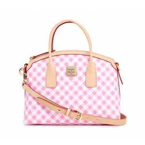 Dooney & Bourke Coated Cotton Gingham Domed Satchel