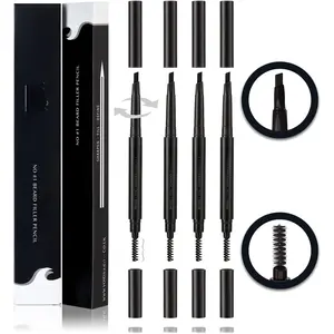 Beard Pencil Filler for Men (Black, Set of 4) - Instant Full Beard Pen Kit with Easy Liner and  Filling Pencil