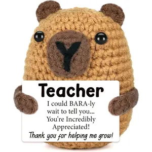 Teacher Appreciation Gifts in Bulk for Men Women, End of The Year Gift for Teacher, Teacher's Day Graduation Thank You Gifts for Male Teachers Birthday Retirement, Crochet Capybara Office Desk Decor