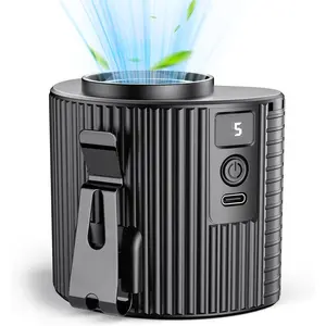 Portable  Fan with LED Display, Personal Cool Clip Fan with 5 Speeds, 11000 RPM  Airflow, Undershirt Clip with 21H Working Time, Wearable Belt Design for Outdoor Jobsite Farm