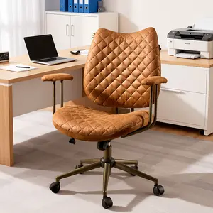 HOOOWOOO Office Computer Desk Chair with Wheels and Adjustable Armrest, Ergonomic Rolling Work Chairs, Comfortable Lumbar Support, Comfy Flip-up Arms for Home, Bedroom, Study