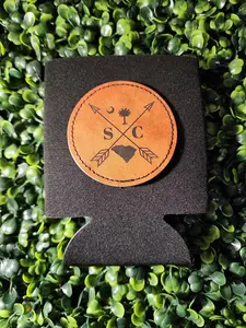South Carolina Can Koozie with PU Leather Patch