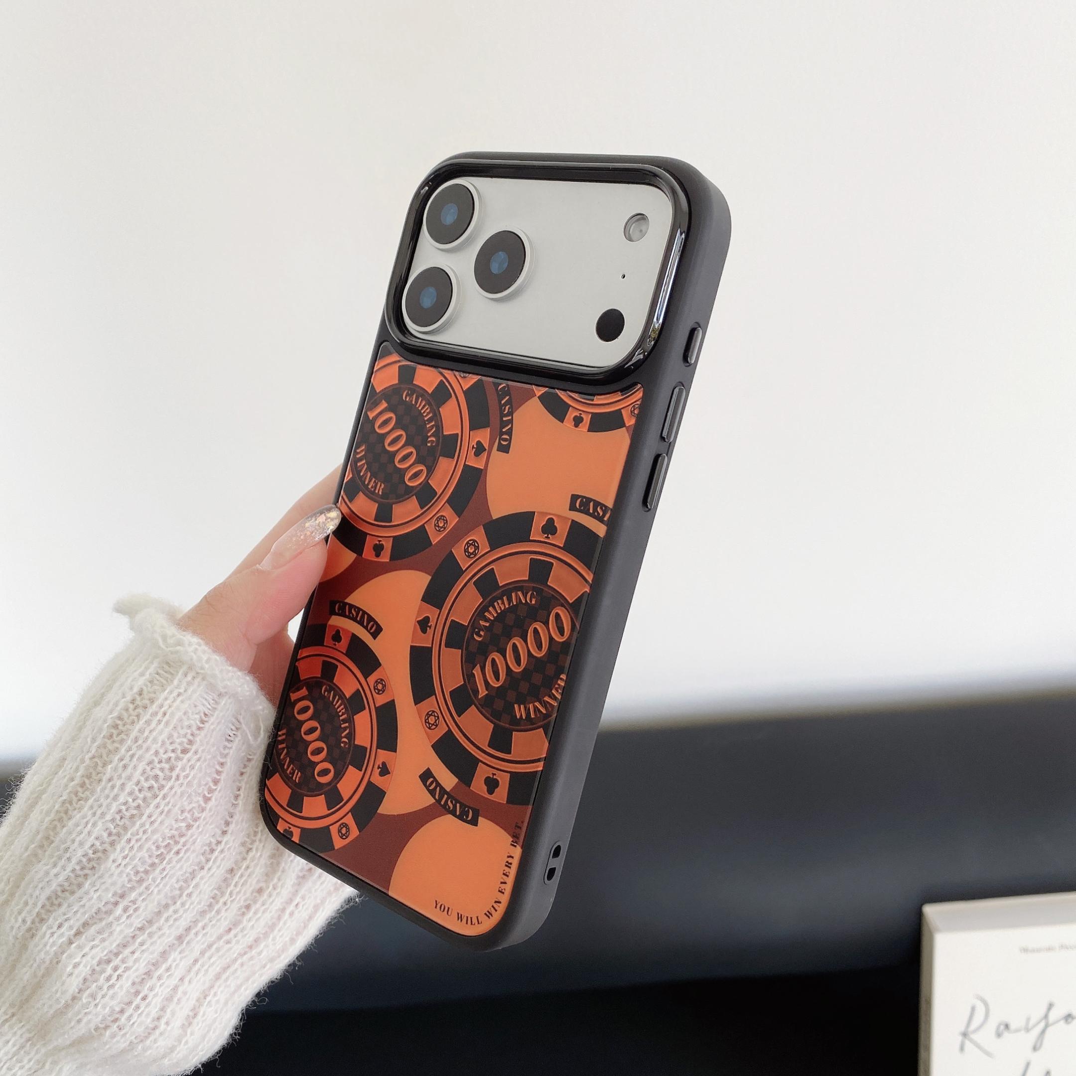 Lucky Coin Pattern Magnetic Phone Case — Compatible with iPhone 17/16/15/14/13/12/11 Pro Max — Shockproof Protective Cover with Lens Protection — Unisex Design — Scratch-Resistant and Drop-Proof