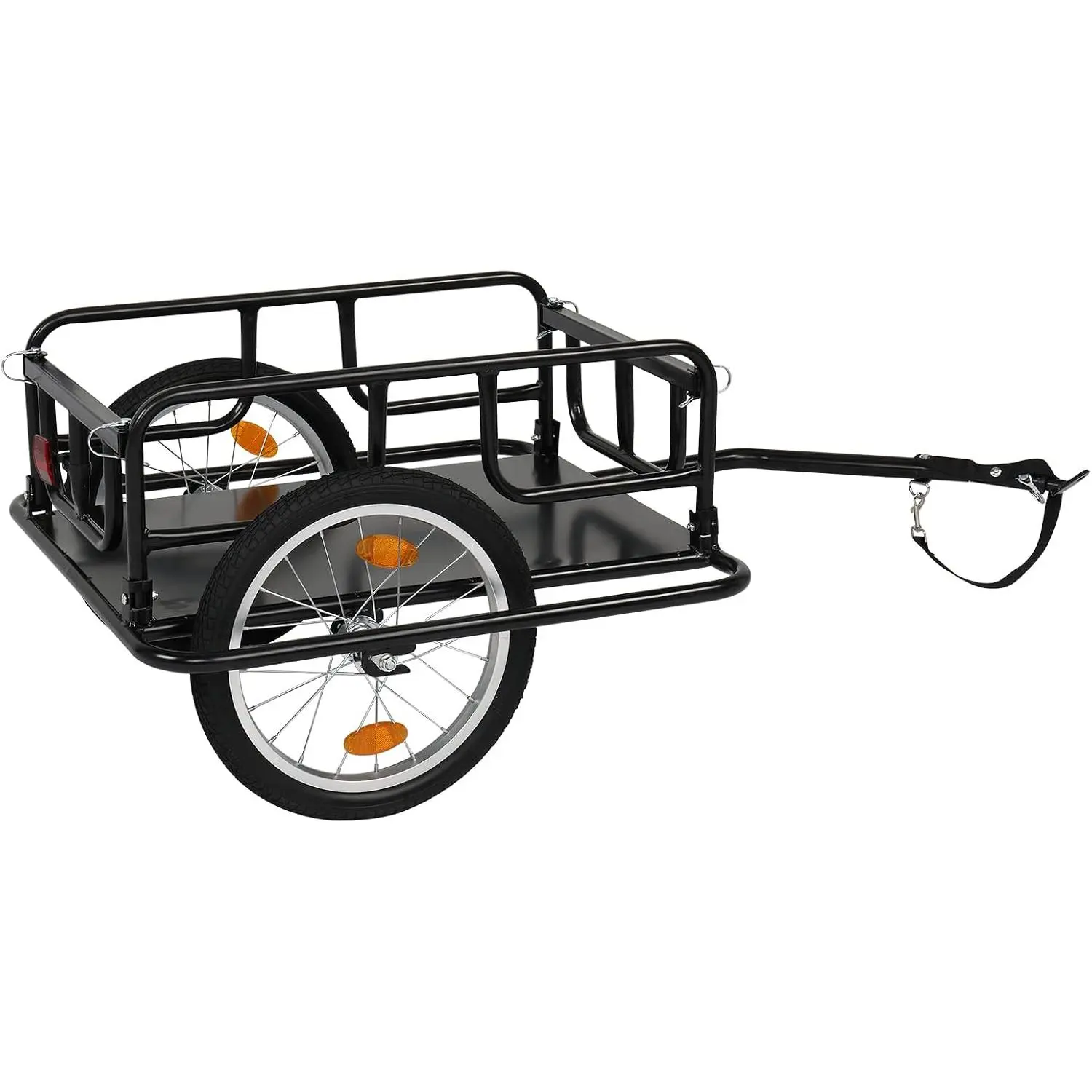PEXMOR Foldable Bike Cargo Trailer with Universal Bike Hitch, Bicycle Wagon Trailer with 16" Wheels & Reflectors, Large Loading Bike Trailer Storage Cart