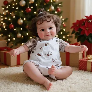 22 Inch Maddie Realistic Baby Dolls, Reborn Baby Girl Toy, Reborn Baby Doll with Soft Weighted Body, Lifelike Doll Clothing, Smiling Baby Stuffed Animal Babydolls, Perfect Baby Gift Set, Birthday Gift, Children’s Day Gift for Kids Aged 3+