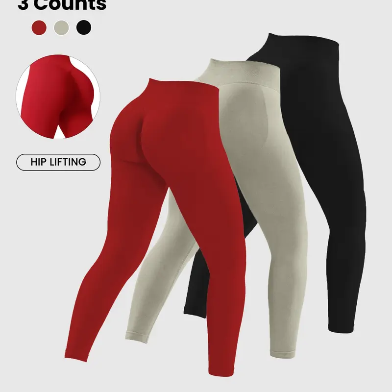 Women's High Waist Tight-Fitting Sports Pants, Simple Sporty Design, Tummy Control, Slimming Fit, Suitable for Fitness Yoga and Daily Wear, High Waist Leggings, High Waisted Leggings, Workout Bottoms, Training Leggings Pants, High Waisted Sportswear