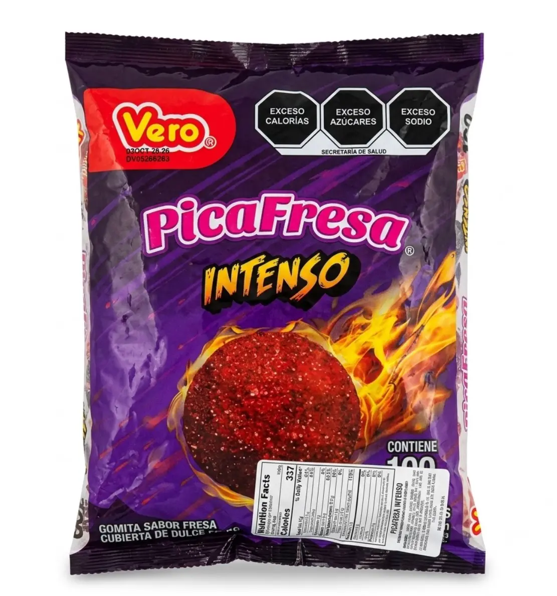 Vero Pica Fresa Intenso - Hot Strawberry Gummy- 100 pieces