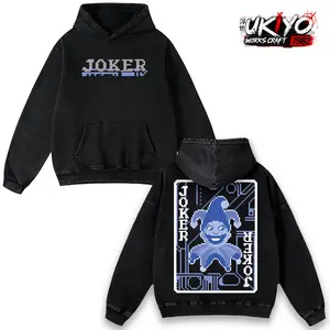 Balatro Blue Print Joker Pixel Washed 2 sided printed T-Shirt, Menswear Tops shirts men, Cotton unisex graphic tees hoodie game merch Menswear Clothes Soft trendy game day unisex Casual Straight casual