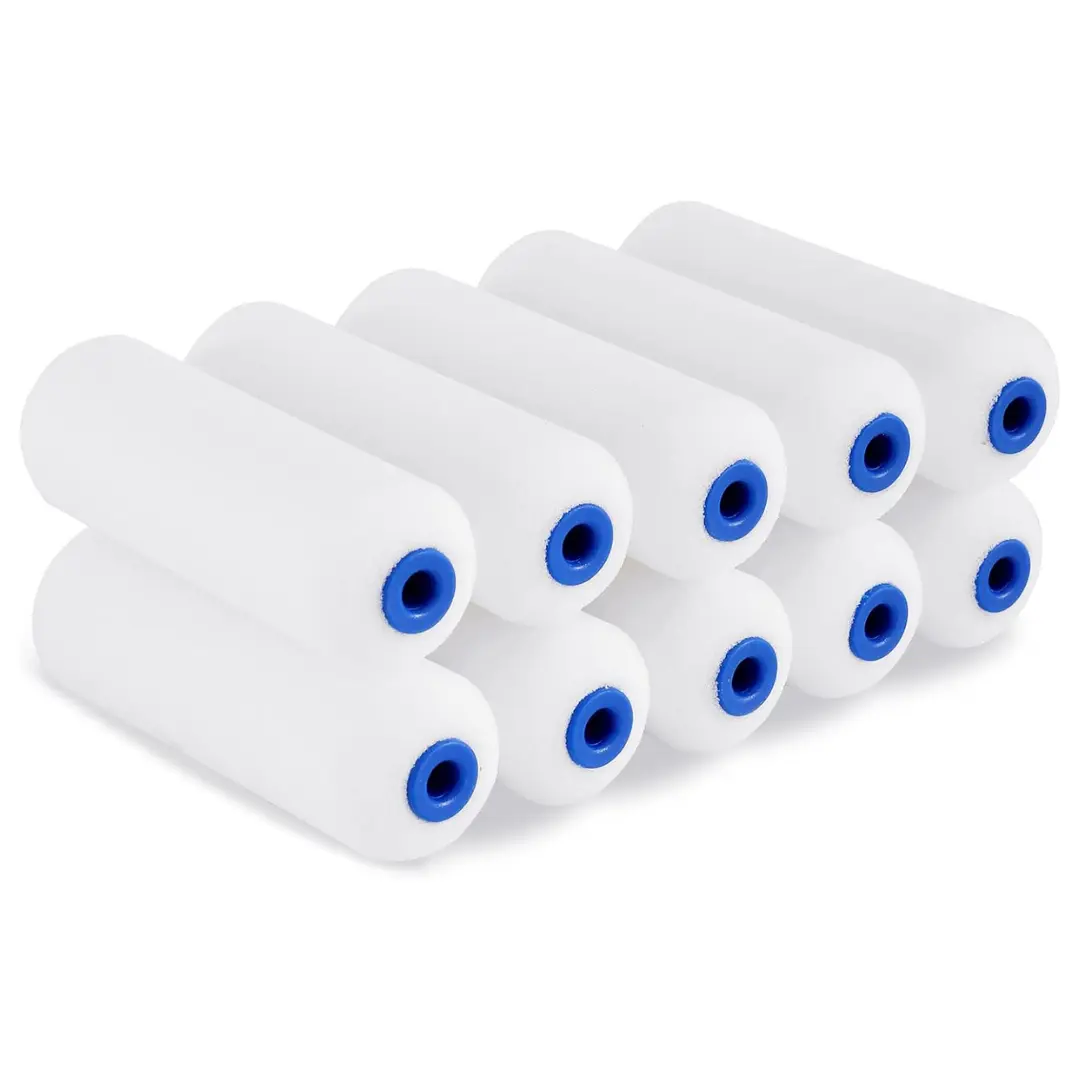 4-Inch Compact Foam Mini Painting Tool Set - Painting Supplies with Roller Frame, Roller Covers - Ideal for Painted Walls, Cabinets