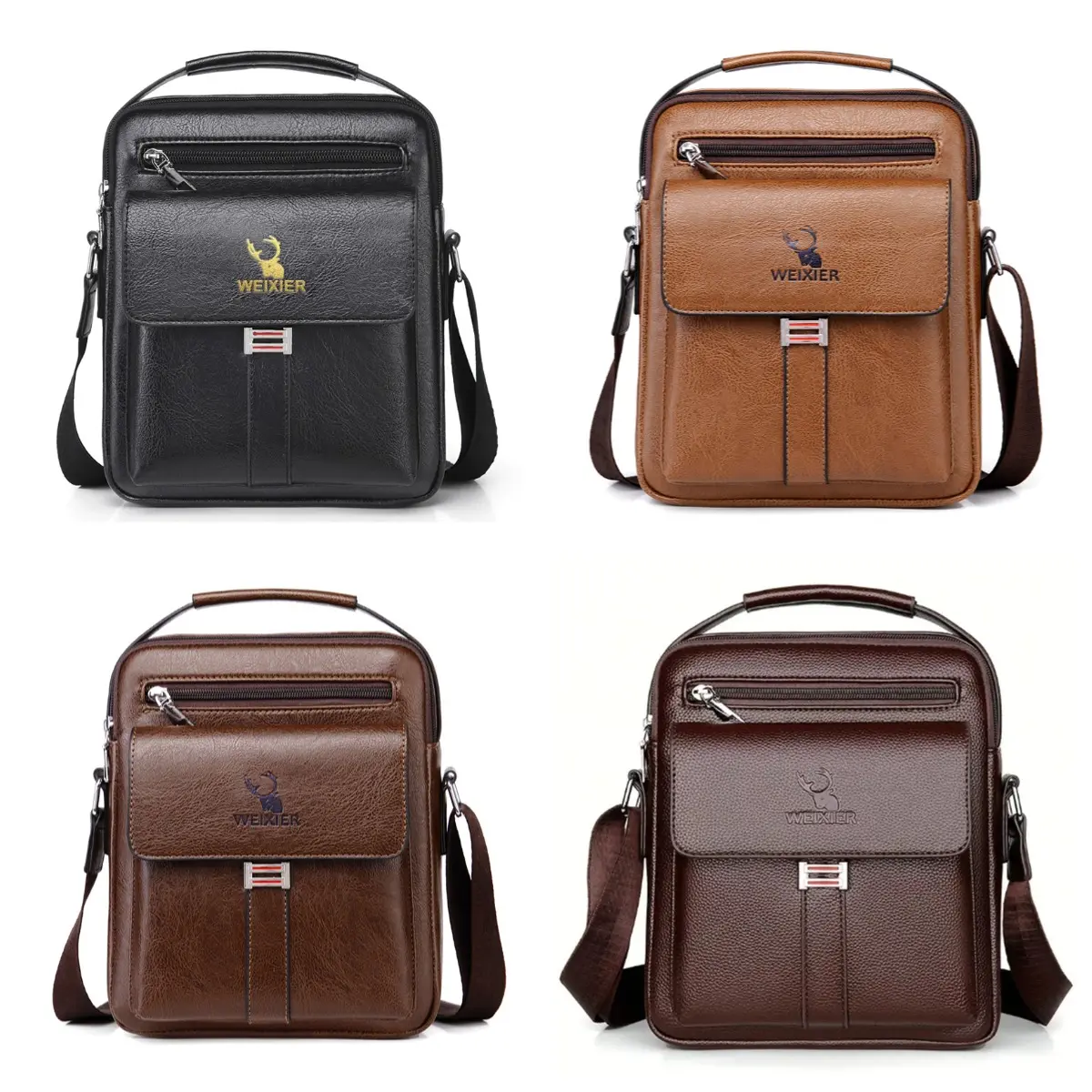 Men's Vintage PU Leather Crossbody Bag, Stylish Messenger Shoulder Bag with Adjustable Strap for Business and Travel, Fashionable Crossbody Bag, Stylish Crossbody Bags