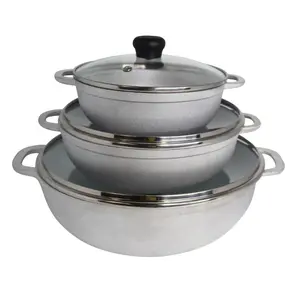 Caldero Basic Set, 3-Piece Cast Aluminum Cookware Set, Natural Finish, Oven Safe, 1.5 Qt, 2.5 Qt, 5.2 Qt Lightweight Traditional