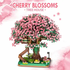 Mini Building Blocks, Cherry Tree House Kit, Building Blocks Model, High-Difficulty Assembly Toy, Perfect Gift for Women, Valentine's Day, Christmas, New Year