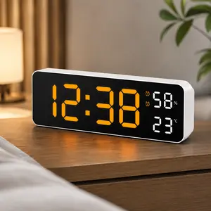 LED Digital Wall Clock with Mount & Switch, Large Display Light Set, Dimmable, Countdown, DST, Date, Week, Temperature, Modern Home Decor for Bedroom & Office, Gifts for the Bedroom, Mother’s Day Gift, Room Decor, Mother's Day Gifts outdoorfun