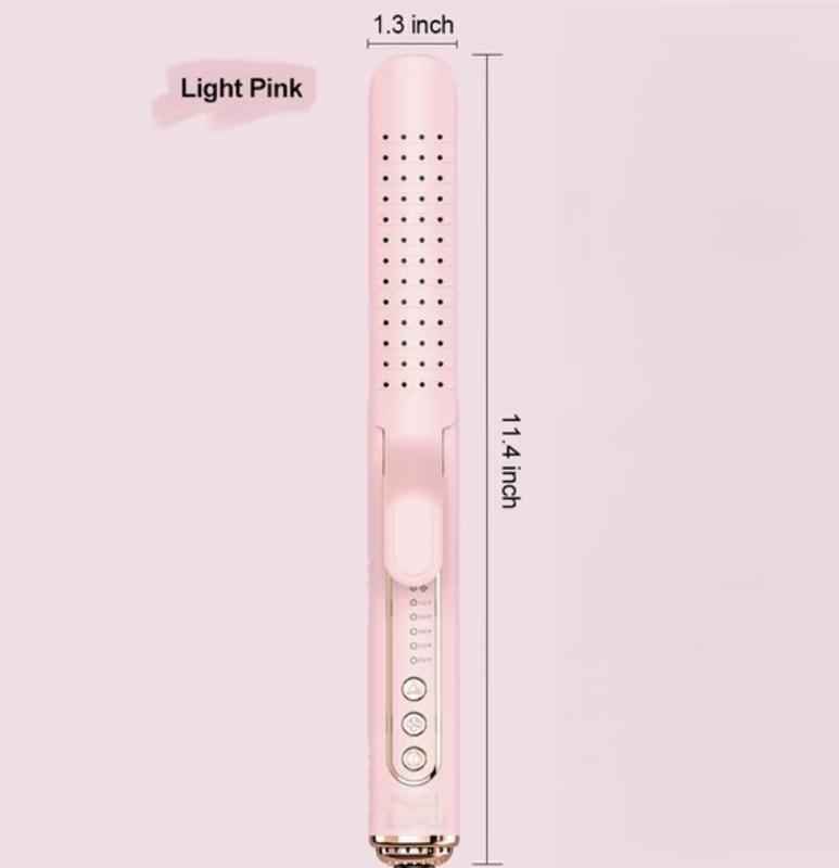 360°Airflow Styler, 1 1/2 inch Curling Wand & Hair Straightener 2 in 1 with Ionic Cool Air to Lock in Style, Titanium Flat Iron Curler in One with Dual Voltage