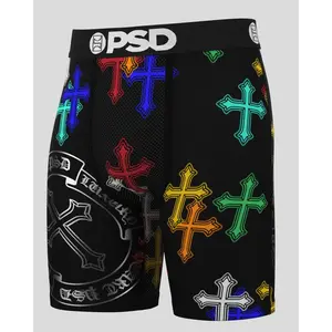 PSD Mens Steel Hearts Boxer Brief - Standard Length 7 Inch Inseam, Soft and Breathable Poly Blend Fabric