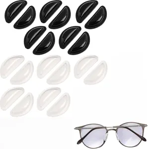 Eyeglass Nose Pads, Soft Silicone Nose Pads for Glasses, D-Shaped Anti-Slip, 2.5mm Heightened Air Cushion, Sticky Backing for Sunglasses