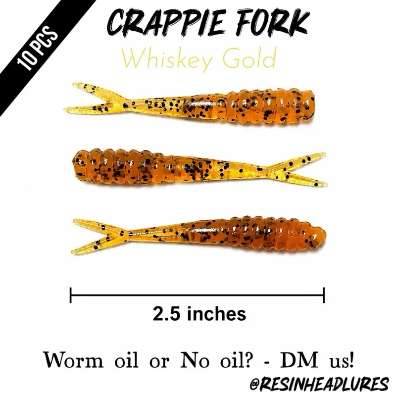(10PCS) Freshwater (2.5”) Crappie Fork Lifelike Soft Plastic Fishing Lures – Handmade and Hand-injected Fishing Lures