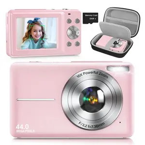 Digital Camera & Portable Camera Bag Set, 1080P & 44MP 16X Digital Zoom Compact Camera, Fall Resistant Protective Case with Lanyard for Digital Camera, Electronic Portable Camera