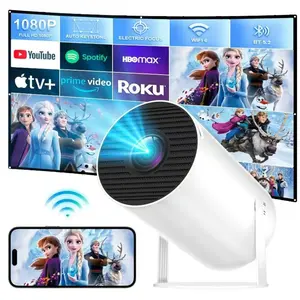 Outdoorfun Mini 4K Decoding Projector with 5GWiFi 6 & BT 5.0 720P FUII HD 160 ANSl LumensPortable Home Theater for Android AudioBluetooth Game Bigger Watch Better Speaker
