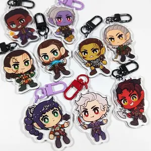 Baldur's Gate 3 Acrylic Keychain, Shadowheart, Astarion, Karlach, Gale, Halsin, Wyll, Minthara and Jaheira