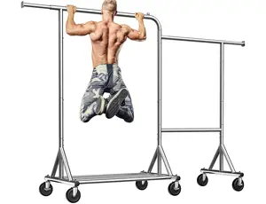 Raybee Clothes Rack 82.7" W Clothing Rack,330LBS Clothing Racks for Hanging Clothes, Heavy Duty Clothes Racks with Wheels,Portable Rolling Adjustable Garment Rack with Shelves,71" H × 82.7" W×17.7" D